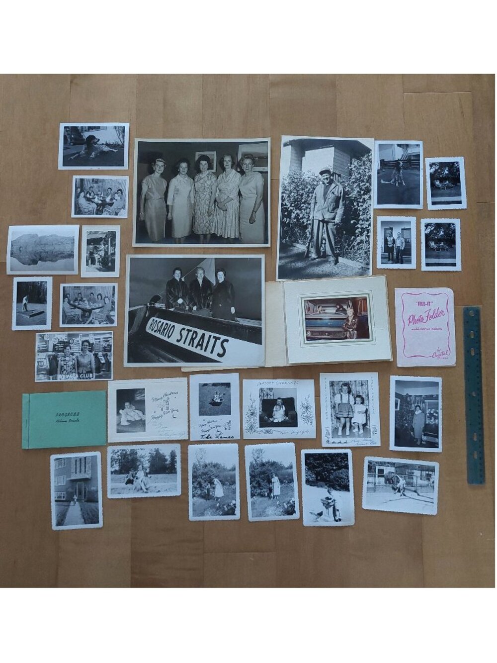 Vintage 50s 60s Candid Photograph Collection B&W Women Men Kids Christmas